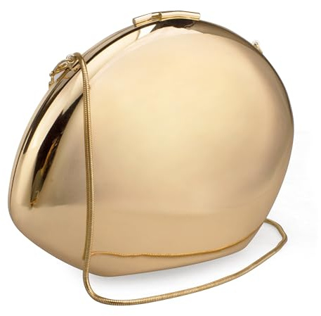 YYW Evening Clutch Purse for Women Metal Reflective Shoulder Bag Unique Handbag for Wedding Party Prom