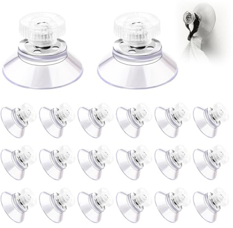 20 Pièces ventouse a visser, Ventouse Table en Verre,Mini Ventouse,Ventouses Transparentes, Extra Fortes PVC Plastique Suspension Rideau Isolant Ventouse pour Camping Car, Fenêtre, Salle de Bain