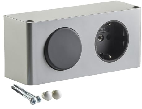 SOTECH Steckdose Powerbox inkl. Lichtschalter für 12 V 10 W | LED-Beleuchtung Kombibox für Spiegelschrank Küchenschrank TÜV geprüft mit Netzteil