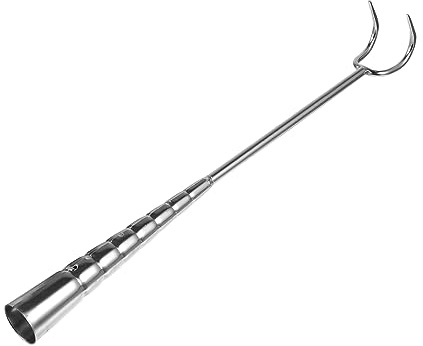 Ciieeo Crochets à Viande En Acier Inoxydable 41 Cm, Double Griffe Robuste, Manche Long Antichaleur, Pour Barbecue Et Rôtissage Viande, Ustensiles La Cuisine Professionnels,