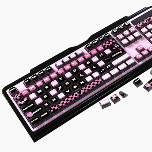 KOVNISE Pudding - Set di 125 Tasti, Tastiere Personalizzate, Simpatici Cappucci per Tastiera, Stile Girly, Set per Tastiera Meccanica al 100%, 75%, 60%