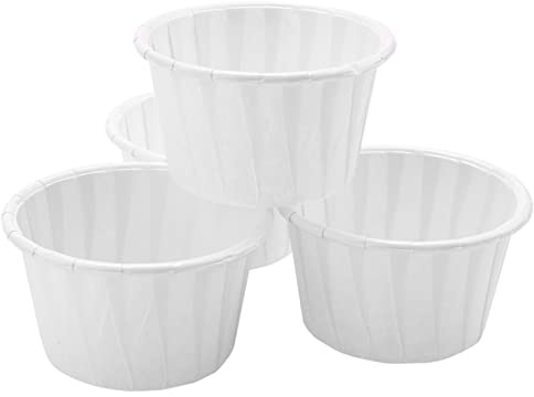 Asyduey 100 Stücke Pappbecher Nasenhaar Gesicht Haar Entfernung Wachs Bohnenbehälter Kuchen Papier Tablett Papierschüssel Schmelzwachs Eiscreme Organizer