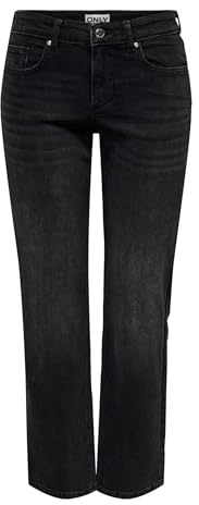 ONLY Low Waist Straight Onllopez Tai435 Taille Basse Droite DNM, Noir délavé, 30W / 32L Femmes