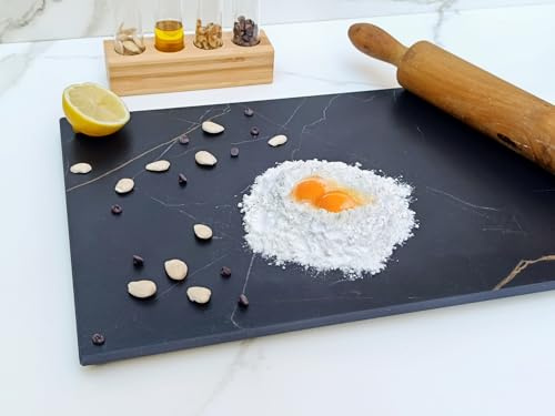 LOANE - Planche à découper pour cuisine - Planche à découper pour pâtisserie, planche à découper cuisine, planche à pétrir, protecteur de plan de travail, Matériau en Porcelaine (Hamal)