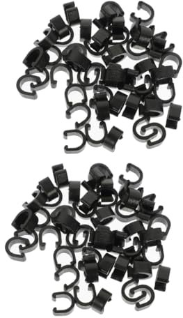 HEMOTON 2sets Bicycle Brake Cable Clip Durable Alloy Shaped Housing Buckles for Brake Gear Lines Easy to Use Derailleur Cable Guide for Mountain Bikes and Cycling 50pcs*2