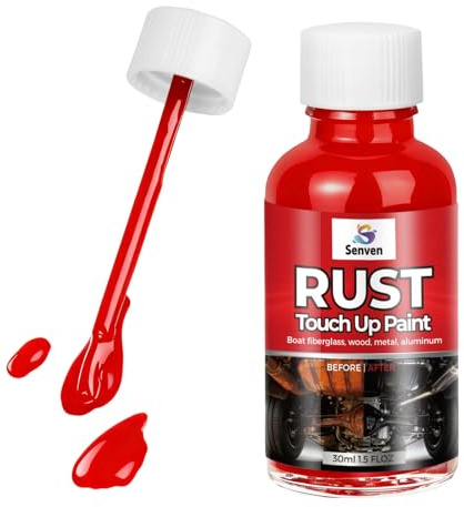 Rust Red Touch Up Paint, Multi Surface Acrylic Red Touch Up Paint Pen Scratch Repair for Rust Metal,Walls,Cabinets,Appliances,Wood,Door,Furniture,Enamel, High Temperature Heat Resistant, 1.5 Fl Oz