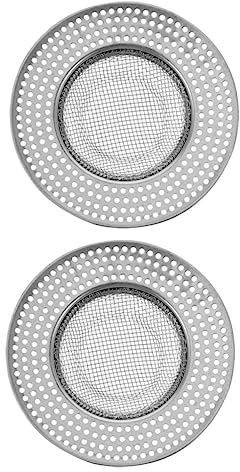 LIFKOME Colador de Desagüe para Ducha y Fregadero de Cocina de Acero Inoxidable, Resistente al Óxido, Incluye 2 Piezas, Adecuado para Atrapar Pelos y Residuos en Lavabos