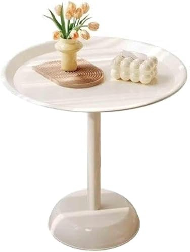 Tavolino rotondo con piedistallo, tavolino da caffè per soggiorno, ufficio, comodino, ideale per snack, lampade, piante ed esposizione