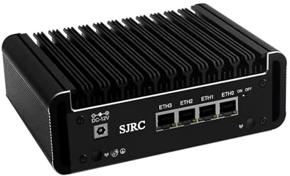 SJRC Mini PC with 4x2.5 Gigabit I226-V LAN, J6413 Firewall Appliance 2xM2_NVMe, Micro Computer Hardware Dual SATA, Triple Display, OPNsense, 5xUSB, TF, Barebone NO RAM NO SSD