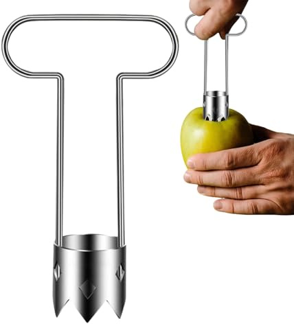 Hiemible Estrattore Di Peperoni - Strumento Per Rimuovere Il Nocciolo Della Frutta | Accessorio Cucina Portatile In Acciaio Con Manico Ergonomico Per Cetriolo Mela Pera Anguria Kiwi | Manico