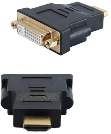 DUZEPA DVI hona till HDMI-hane adapteromvandlare dubbelriktad 24+5-stifts guldpläterad kontakt stöder 60Hz 1080P för TV, bildskärm, projektor och dator