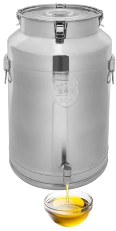 Mqwdxzfes Pichet à lait en acier inoxydable de 76 l avec robinet et couvercle d'étanchéité 304 - Pot à lait de qualité alimentaire - Grand volume - Seau scellé - Réservoir à liquide résistant pour