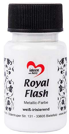 Ideen mit Herz Royal Flash, Acryl-Farbe, metallic, mit feinsten Glitzerpartikeln, 50 ml (weiß-irisierend)