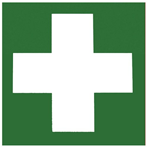 Metafranc Hinweisschild Symbol: Verbandskasten - 150 x 150 mm, nachleuchtend / Beschilderung / Verbandskasten / Erste-Hilfe-Kennzeichnung / Sicherheitsmarkierung / Gewerbekennzeichnung / 503850