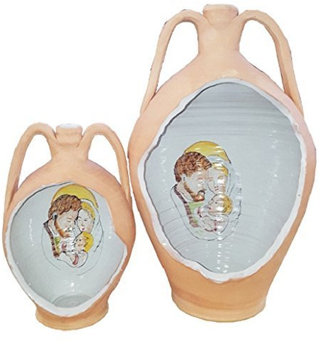 CERAMICA ARTISTICA MADE IN ITALY “ANFORA NATIVITA' ” DIPINTA A MANO; ALTEZZA CM. 50, DIAMETRO CM. 30.