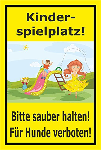 Melis-Folienwerkstatt Schild - Kinder-Spielplatz - 60x40cm - Bohrlöcher - 3mm Aluverbund – 20 VAR S00187-017-C