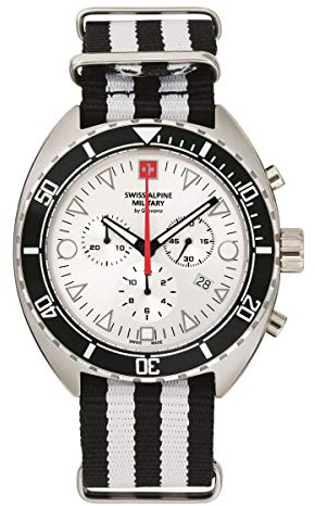 Swiss Alpine Military Herren Uhr Chronograph Analog Quarz 7066.9632SAM NATO-Armband