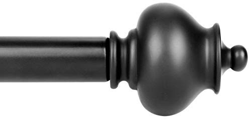 SZXIMU Premium Gardinenstange Ausziehbar, 91-182 cm längere Vorhangstange, Retro Gardinenstange Schwarz Matt, Kürbisförmige Vorhangstangen für Geschäfte, Schlafzimmer, Wohnzimmer, Küchen, Schränke
