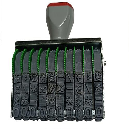 WANLIAN Timbro numerico regolabile,Timbri di gomma numerati personalizzati,Inchiostrazione separata,Dimensione stampa 67 x 7 mm,Timbro numerato nero (10cifre)