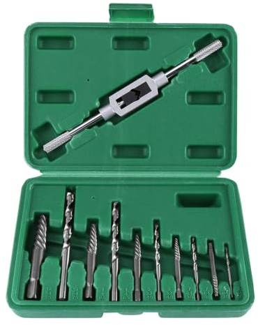 11PCS Extractores de Tornillos HSS Extractor de Tornillos Dañados Juego de Extractores de Taladro de Tornillos Rotos Tornillos Herramienta de Extracción Extraída con Caja