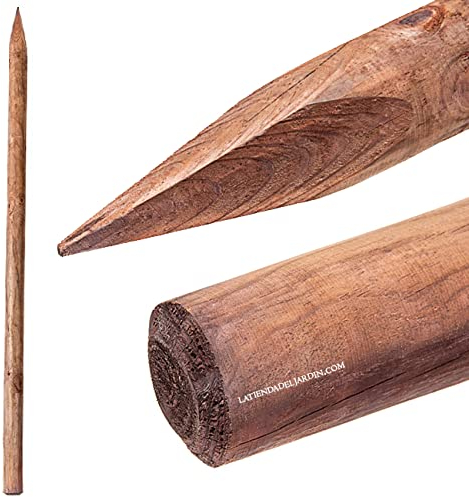 Suinga Estaca para Arboles 200 cm Ø 4 cm | Tutores con Punta | Poste para Vallas, Jardin y Plantas | Poste de Madera | Soporte para arboles