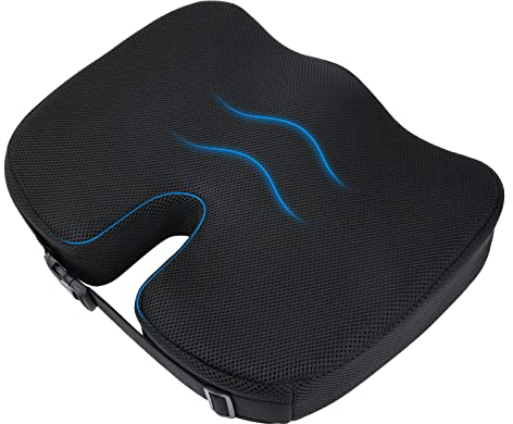 Ainiv Cojin Coxis Espuma de Memoria Viscoelástica para Asiento, Ortopédico, para Silla Oficina, Coche, Alivio del Dolor y la Ciática