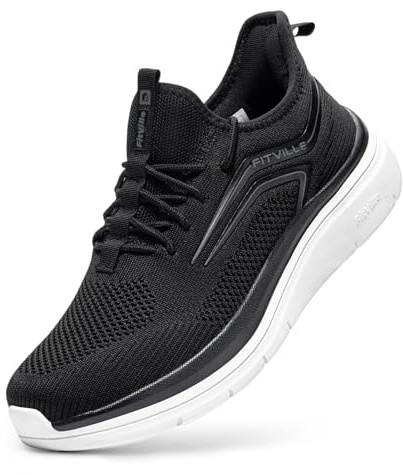 FitVille Extra Weit Laufschuhe Herren Gedämpft Joggingschuhe Helle Sohle Straßenlaufschuhe Atmungsaktiv Sportschuhe Fitnessstudio rutschfest Turnschuhe