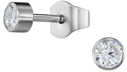 Traveller Ohrstecker - Herren - Edelstahl - Zirkonia - Made in Germany