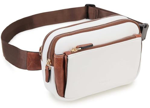 VX VONXURY Bauchtasche Damen Klein veganes Leder für Sports Laufen Radfahren | 5 Fächer,3 Kartenfächer,300g,verstellbarer Gurt, 4 Tragevarianten, Reisen, Alltag,aktive Frauen Pendlerinnen,Sicherheitsfach