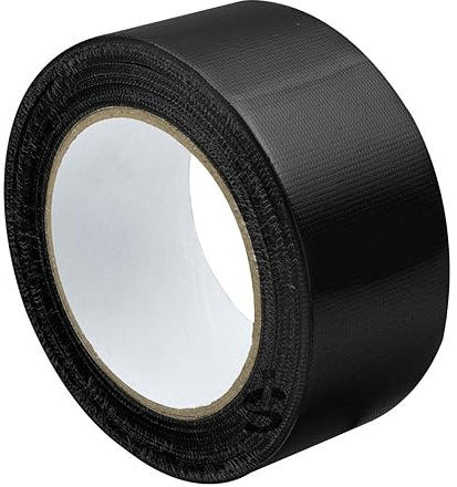 STI Nastro Telato Americano per riparazioni generiche 50mm x 25mt, impermeabile e isolante, per teli, tubi, auto e moto, fai da te NERO