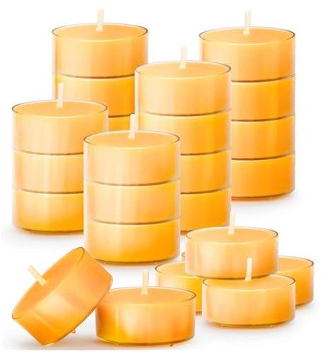 24 Bienenwach Teelichter| Teelicht aus bienenwachs | Bienenwachskerzen| Kerzen aus bienenwachs| Geschenke für Frauen, Kollegin, Mädchen, Mama| Geschenkset Hochzeit, Valentinstag, Weihnachtsgeschenk