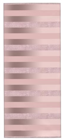 EgoMed Asciugamano 30 x 70 cm, asciugamano, morbidi asciugamani da bagno per cucina, hotel, palestra, lavanderia, elegante striscia rosa cipria glitter oro rosa