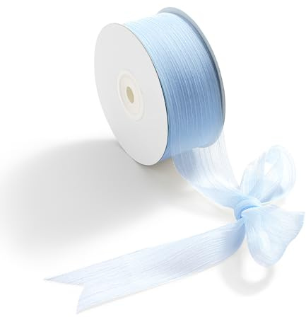 CHUQING Geschenkband Chiffon Schleifenband für Hochzeit Geschenke und Deko Hellblau
