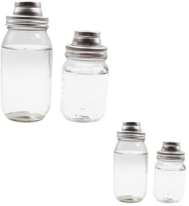 LIFKOME 4 Stück Behälterdeckel -Shaker-Deckel Edelstahl-Shaker Schüttler für weckgläser Shaker-Abdeckung Edelstahlkappen für Gefäße Rostfreier Stahl Einmachglas Weinfilter