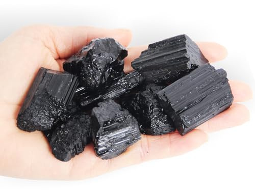200 g Schwarzer Turmalin Rohsteine 30–50 mm | Naturstein Deko & Sammlung | Natürliche schwarze Turmalin Rohsteine mit individueller Struktur ideal für Deko & Mineraliensammlung