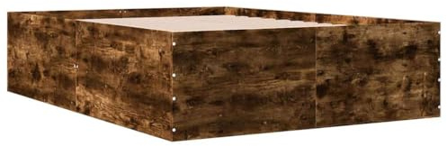 vidaXL Bed Frame, Bed Base for Bedroom Guest Room, Mattress Foundation for Double Bed, Bedstead, Smoked Oak 120x200 cm Engineered Wood