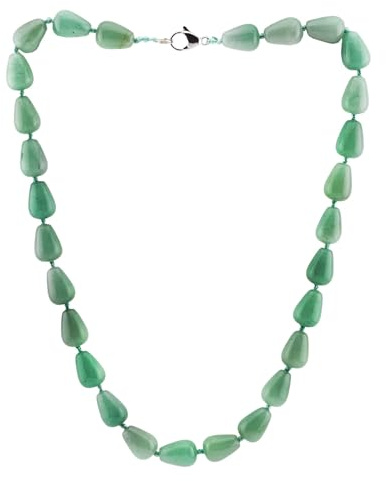 Handgefertigte Damen Edelstein Perlenkette - Tropfenform Naturstein Halskette für Frauen und Mädchen, 48cm
