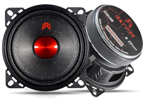GRTSKY MX40P1 Loudspeaker 4 Inch Midrange 120 Watts 4 Ohms Red Dust Cap, Premium Quality Audio Door Speakers for Car or Truck Stereo Sound System, Black (2 Speakers)