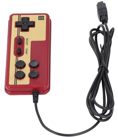 Jectse Maniglia per Lettore di Giochi retrò, Controller per Videogiochi Cablato, Joystick per Console di Gioco Cablato, Controller a 8 Bit e 9 Pin per Console Bianche Rosse, con