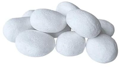 24 Piedras de Fibra cerámica Blancas 30/40 mm para bioetanol y chimeneas de Gas