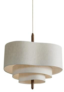 Lampe suspendue minimaliste blanche créative à 3 couches en tissu, douille E26 de 17,7 pouces de diamètre, lustres pour salon, chambre à coucher, balcon, couloir, magasin de boissons, salle à manger,