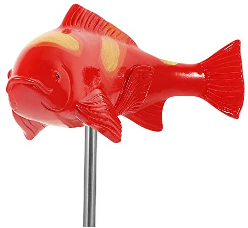 Sosoport Karpfenstatue Aus Kunstharz Gartendekoration Für Den Außenbereich Teichornamente Aquarium-Dekoration Realistische Fischskulptur Bringt Glück