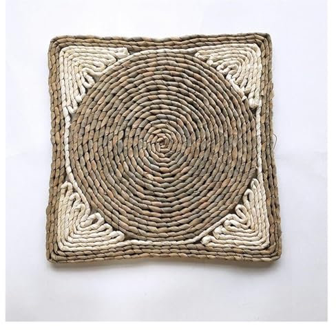 Woven Placemats，Placemats Woven Placemats Round Rattan Placemats Natural Hand-Woven Placemats Water Hyacinth Placemats, Braided Wicker Table Mats for Dining Table(4)