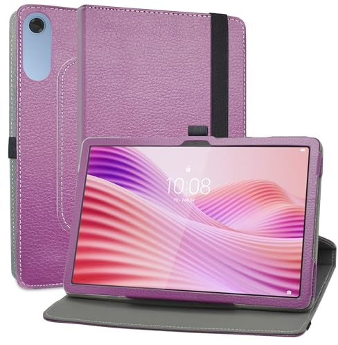 MAMA MOUTH Compatible with Lenovo Tab Android Tablet | 10.1 inch Case,360 Degree Rotating With Premium PU Leather Sleeve Cover Case for Lenovo Tab TB311FU 10.1 Inch Tablet,Purple