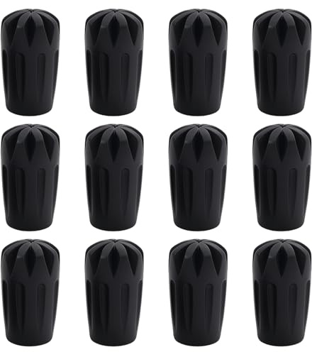 12 Stück Nordic Walking Stöcke Gummipuffer Gummistopper, rutschfeste Gummistopper für Nordic Walking Stöcke Gummipuffer, Walking Stöcke Gummipuffer für Asphalt, Kies & Gelände