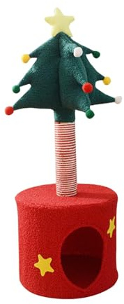Dualoai Weihnachtsbaum Katze mit Gemütlichem Versteck Kompakt Vielseitig 13,7x33,5 Zoll