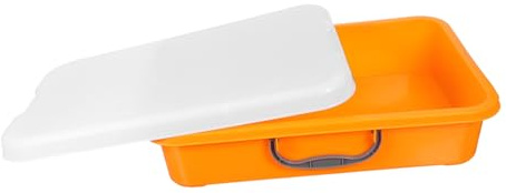 Kisangel Portable Sand Tray with Handle and Lid Plastic Sandbox for Outdoor Garden and Educational Sensory Bin for Creative and Motor Skill Development