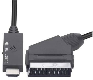 KNNGZTSSR Cavo di conversione Monitor 1 m Convertitore HD Scart a HDMI-Compatibile Adattatore convertitore Audio Video 1080P Cavo Micro USB DC 5V Accessori for Linea di conversione Display HDTV/Dvd