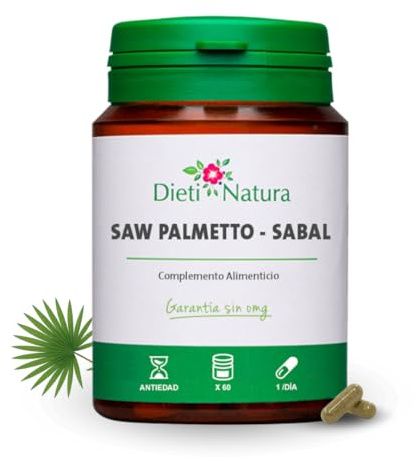DIETI NATURA Saw Palmetto 60 gélules pour la prostate et le confort urinaire - Saw Palmeto pour le bien-être masculin - Diurétique naturelle pour urine fluide - 1 capsule quotidienne pour 2 mois de