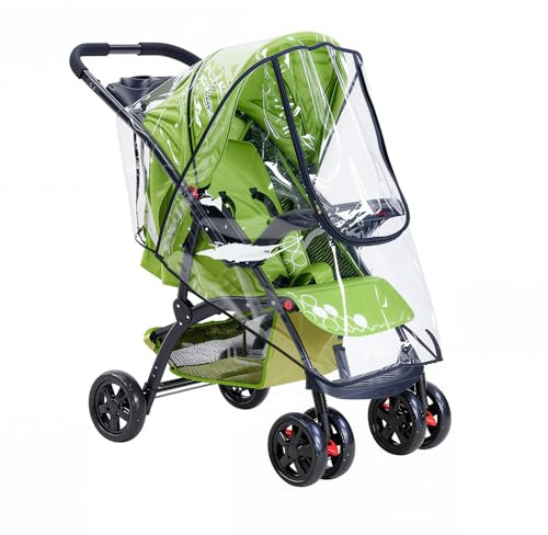 Universal Rain Cover for Pushchair, MEOAlBkey Waterproof & Windproof Stroller Rain Cover Protective Pram Cover with Zip for Most Baby Buggy and Prams